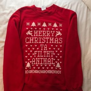 “Merry Christmas Ya Filthy Animal” crewneck